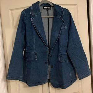 White Birch Denim Blazer, size large, brand new never worn